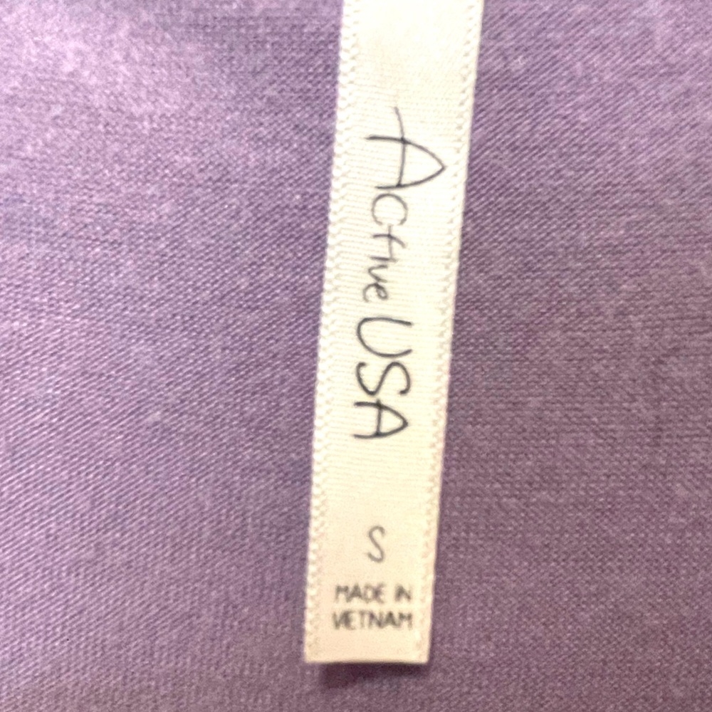 Purple shirt with tie in front active USA brand